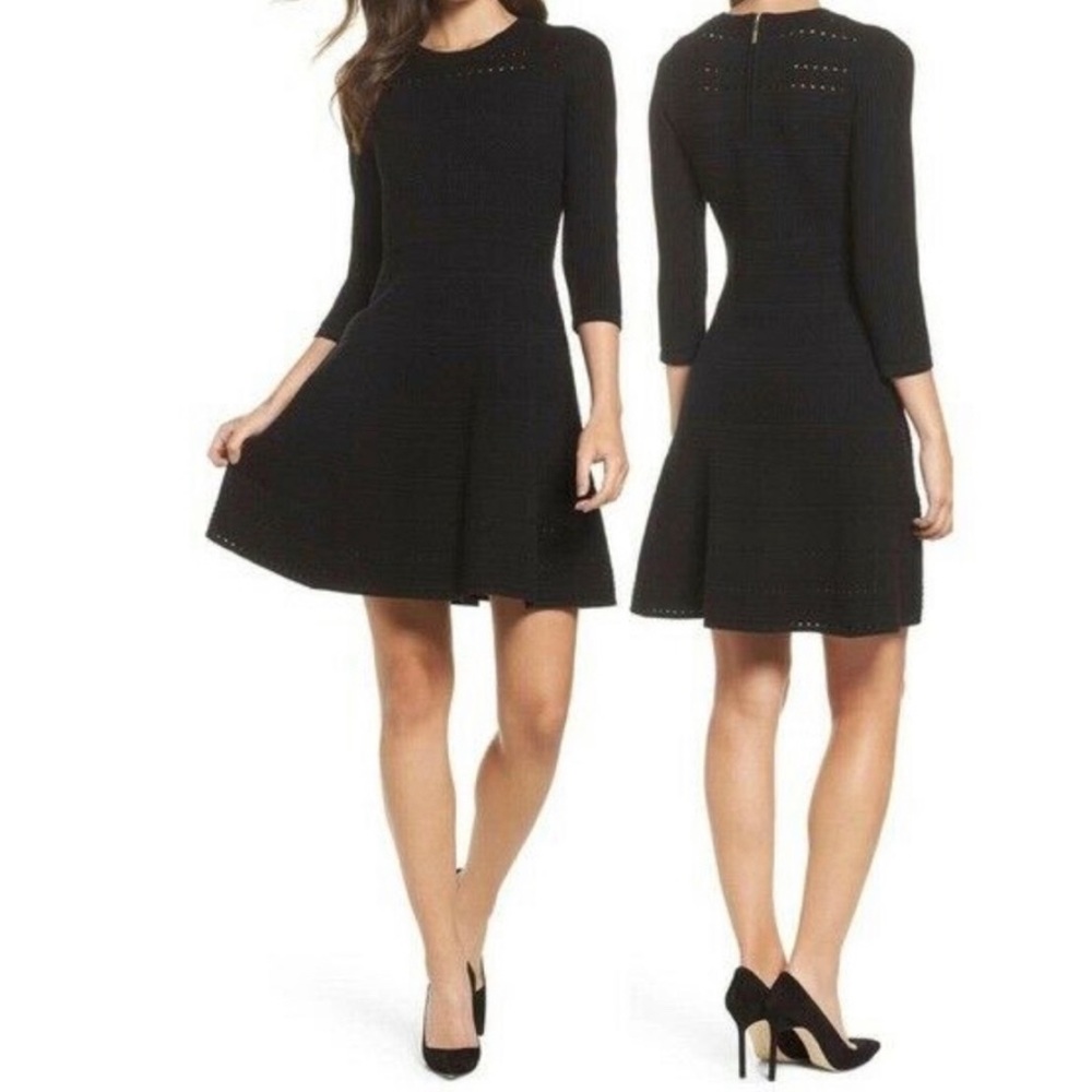 Medium, Eliza J black sweater material dress.